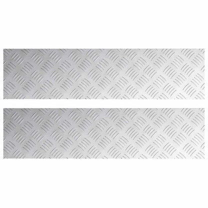 Trap Tread Rechthoekig 2 pcs Zilver 80 x 20 cm Aluminium