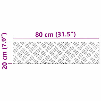 Trap Tread Rechthoekig 2 pcs Zilver 80 x 20 cm Aluminium