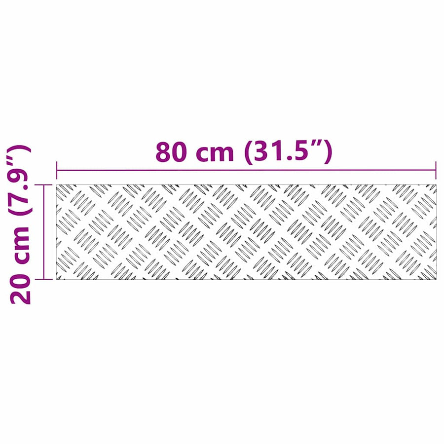 Trap Tread Rechthoekig 2 pcs Zilver 80 x 20 cm Aluminium