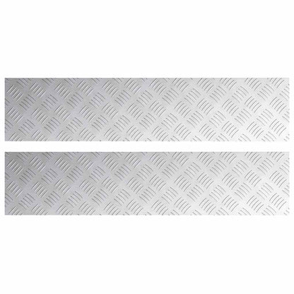 Trap Tread Rechthoekig 2 pcs Zilver 90 x 20 cm Aluminium