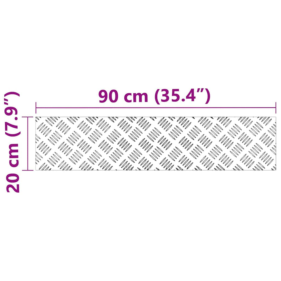 Trap Tread Rechthoekig 2 pcs Zilver 90 x 20 cm Aluminium