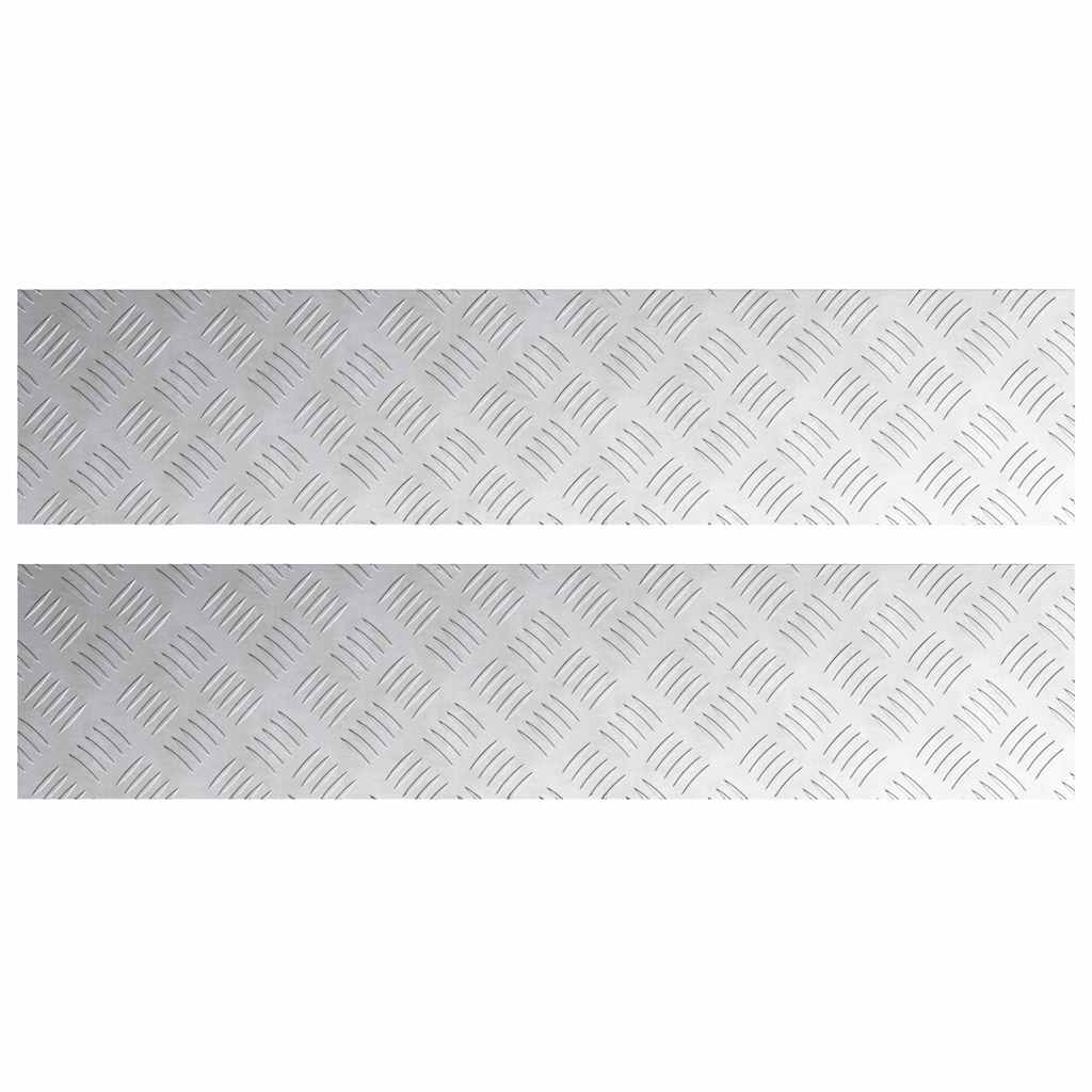 Trap Tread Rechthoekig 2 pcs Zilver 90 x 20 cm Aluminium