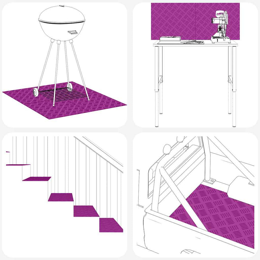 Trap Tread Vierkant 2 pcs Zilver 30 x 30 cm Aluminium