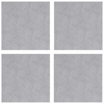 Trap Tread Vierkant 4 pcs Zilver 30 x 30 cm Aluminium