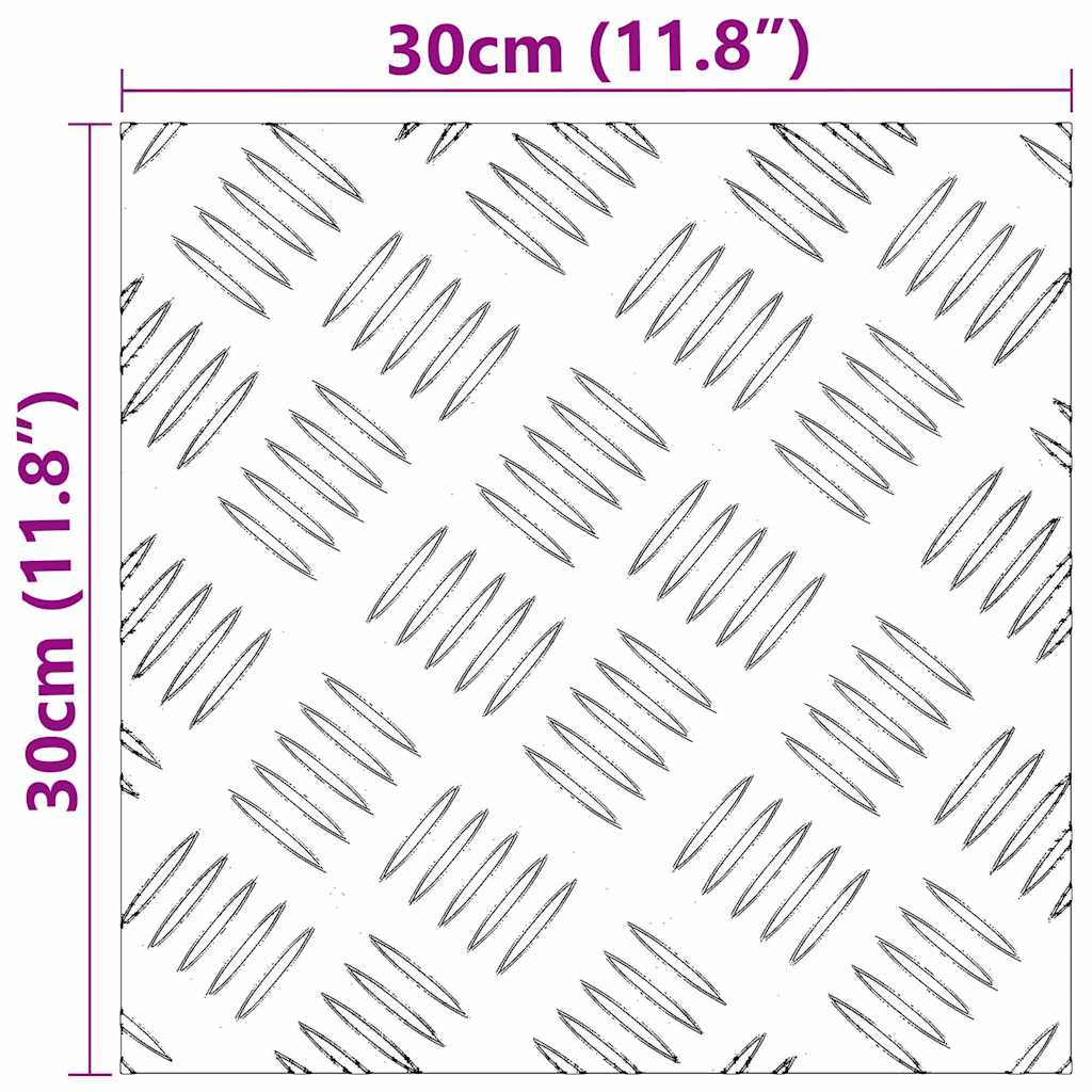 Trap Tread Vierkant 4 pcs Zilver 30 x 30 cm Aluminium