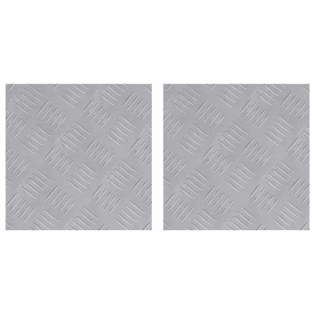 Trap Tread Vierkant 2 pcs Zilver 30 x 30 cm Aluminium