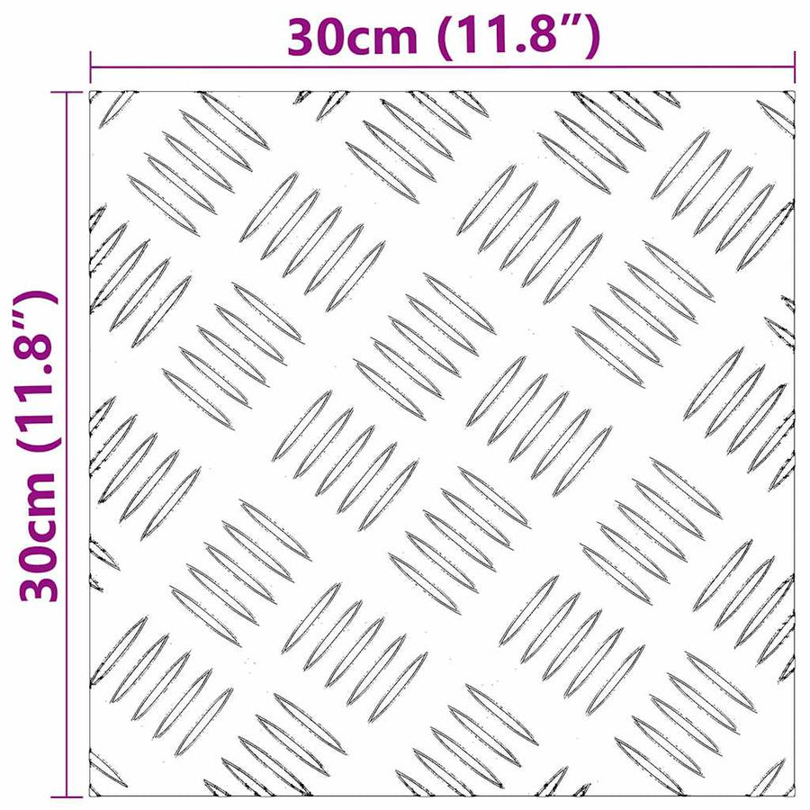 Trap Tread Vierkant 2 pcs Zilver 30 x 30 cm Aluminium
