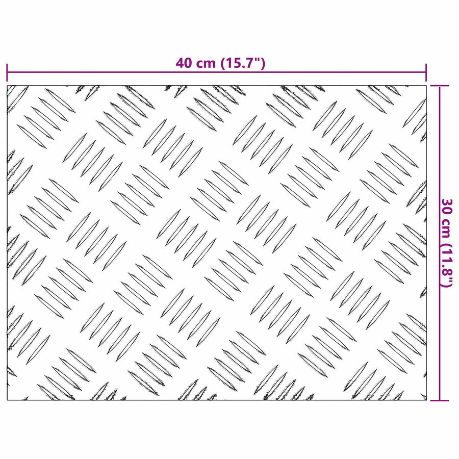 Trap Tread Rechthoekig 2 pcs Zilver 40 x 30 cm Aluminium