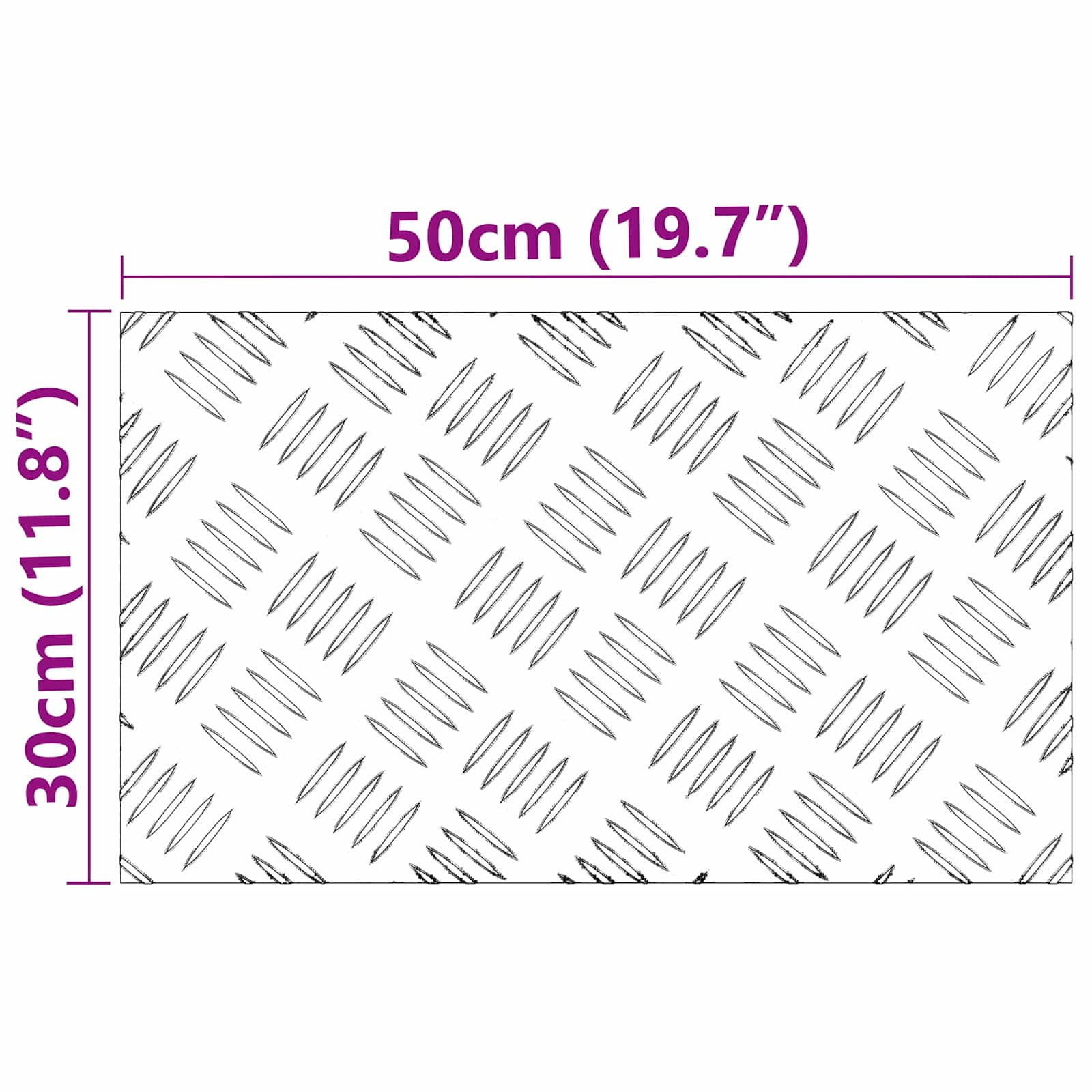 Checker Plaat 2 pcs Zilver 50 x 30 cm Aluminium