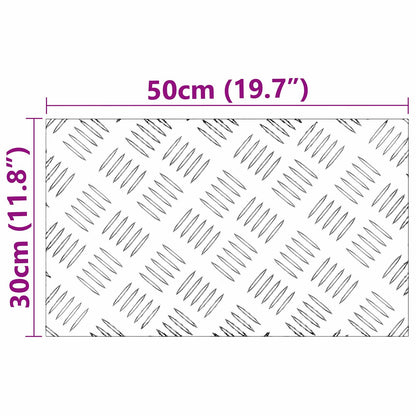 Checker Plaat 2 pcs Zilver 50 x 30 cm Aluminium