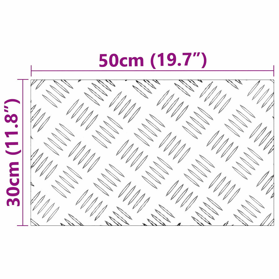 Checker Plaat 2 pcs Zilver 50 x 30 cm Aluminium
