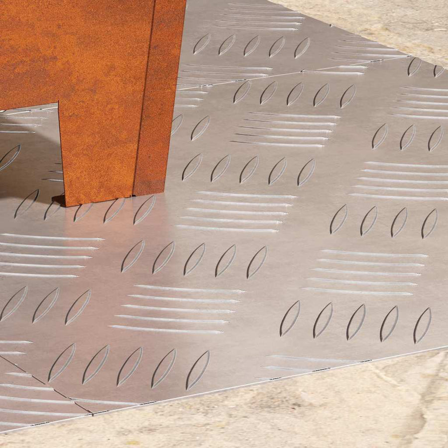 Trap Tread Vierkant 4 pcs Zilver 40 x 40 cm Aluminium