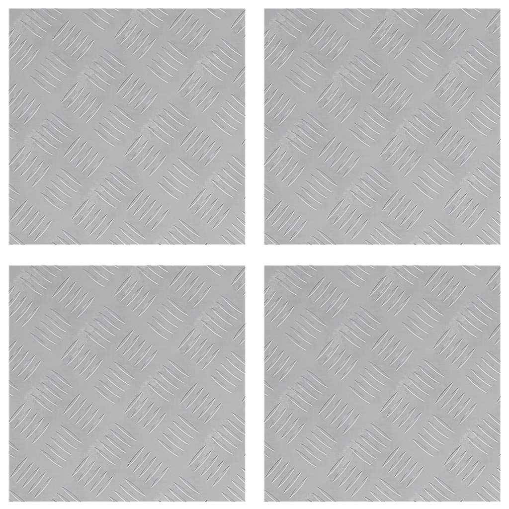 Trap Tread Vierkant 4 pcs Zilver 40 x 40 cm Aluminium