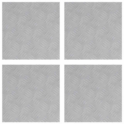 Trap Tread Vierkant 4 pcs Zilver 40 x 40 cm Aluminium