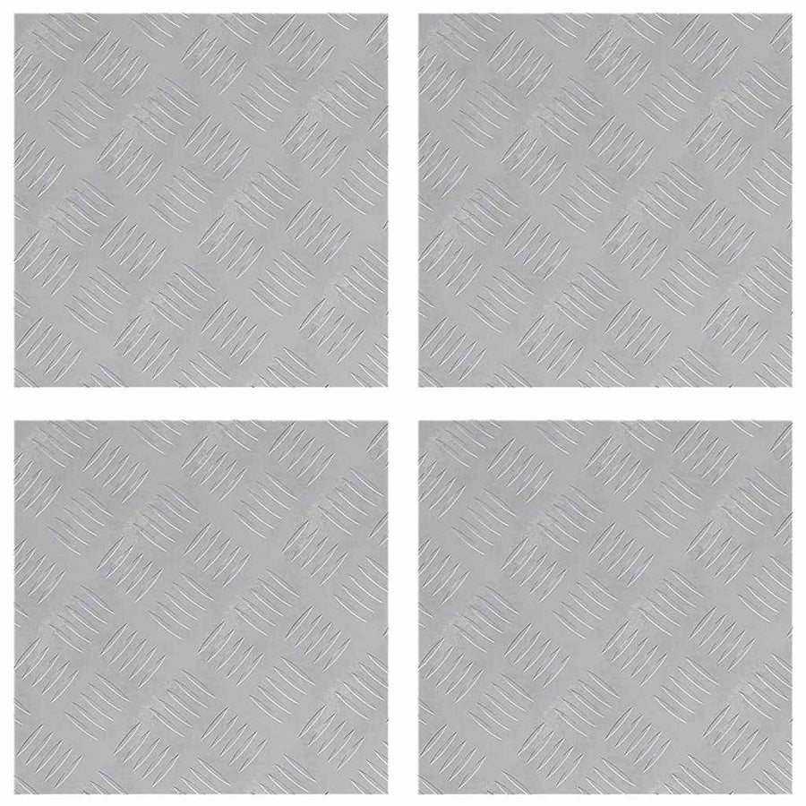 Trap Tread Vierkant 4 pcs Zilver 40 x 40 cm Aluminium