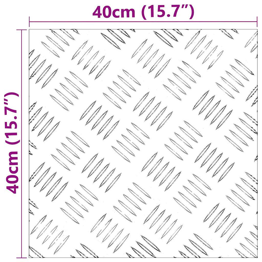 Trap Tread Vierkant 4 pcs Zilver 40 x 40 cm Aluminium