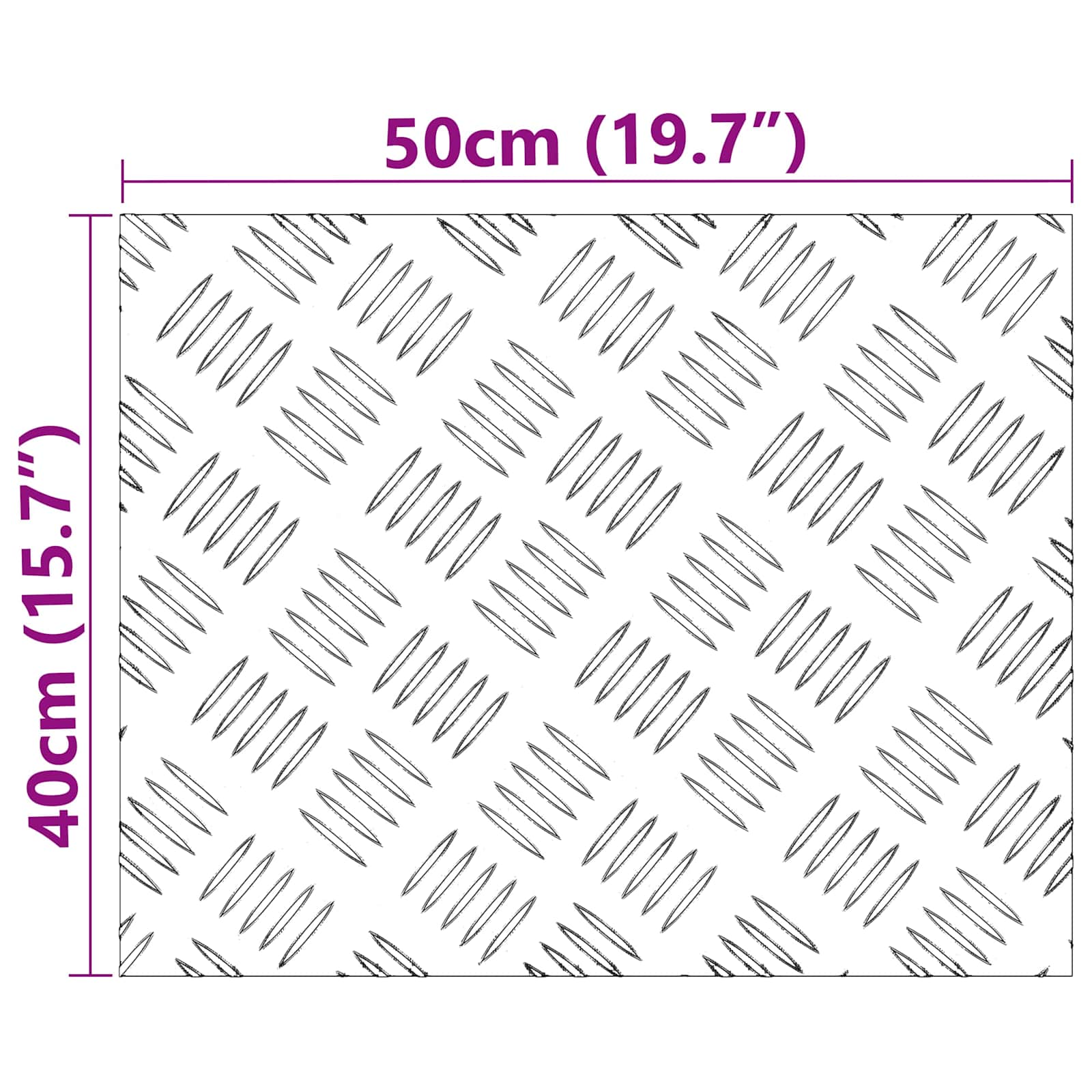 Checker Plaat 2 pcs Zilver 50 x 40 cm Aluminium