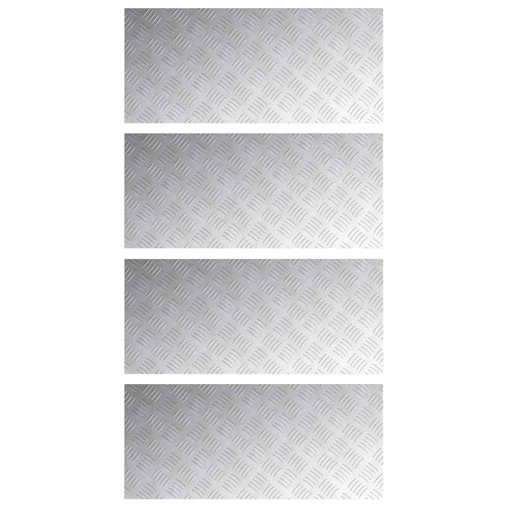 Trap Tread Rechthoekig 4 pcs Zilver 90 x 40 cm Aluminium