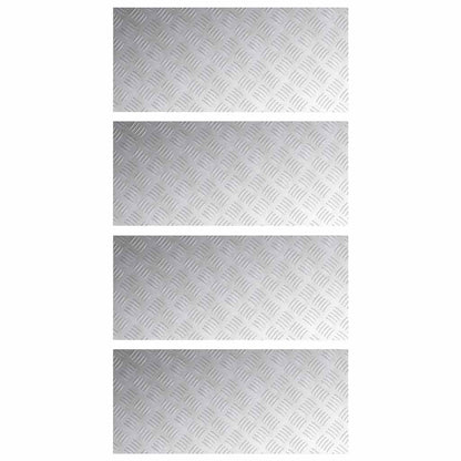 Trap Tread Rechthoekig 4 pcs Zilver 90 x 40 cm Aluminium