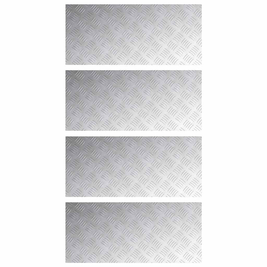 Trap Tread Rechthoekig 4 pcs Zilver 90 x 40 cm Aluminium