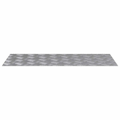 Trap Tread Rechthoekig 4 pcs Zilver 90 x 40 cm Aluminium