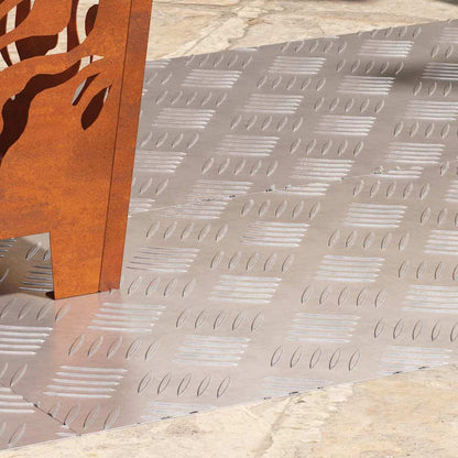 Trap Tread Rechthoekig 4 pcs Zilver 100 x 40 cm Aluminium