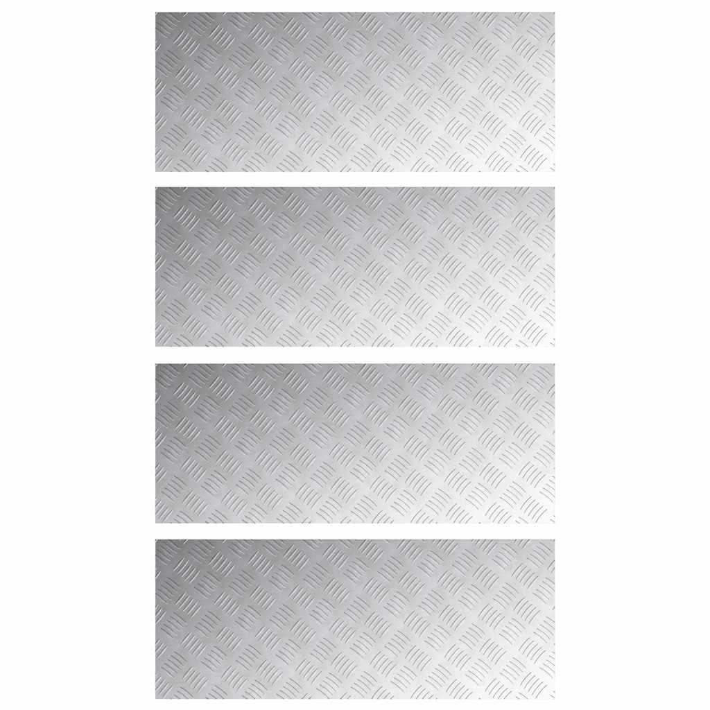 Trap Tread Rechthoekig 4 pcs Zilver 100 x 40 cm Aluminium