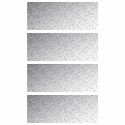 Trap Tread Rechthoekig 4 pcs Zilver 100 x 40 cm Aluminium