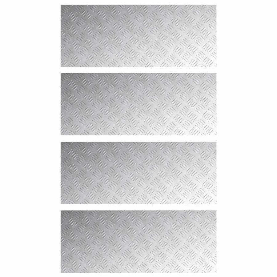 Trap Tread Rechthoekig 4 pcs Zilver 100 x 40 cm Aluminium