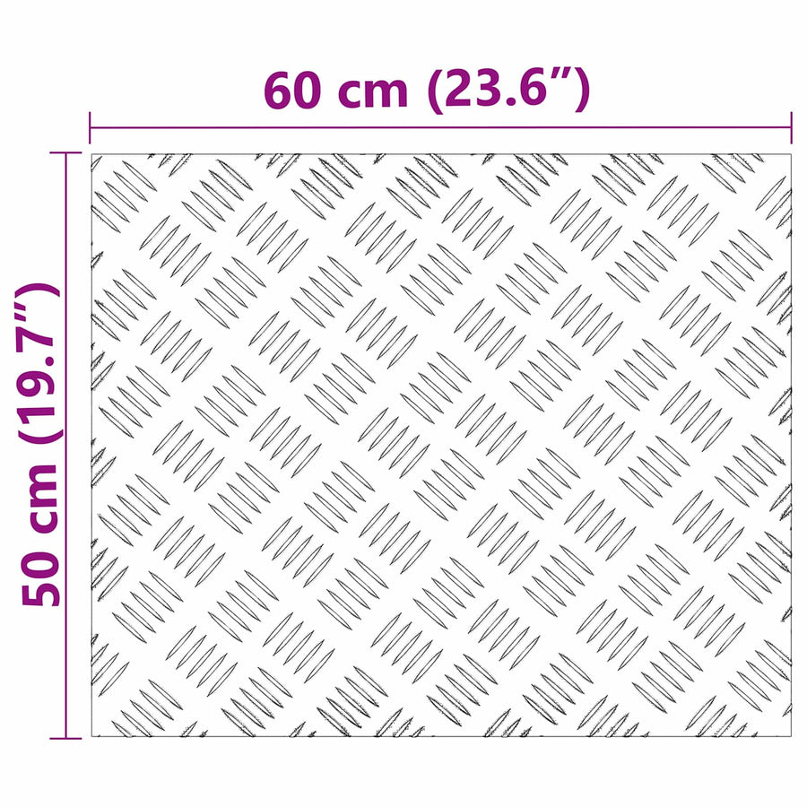 Checker Plaat 4 pcs Zilver 60 x 50 cm Aluminium