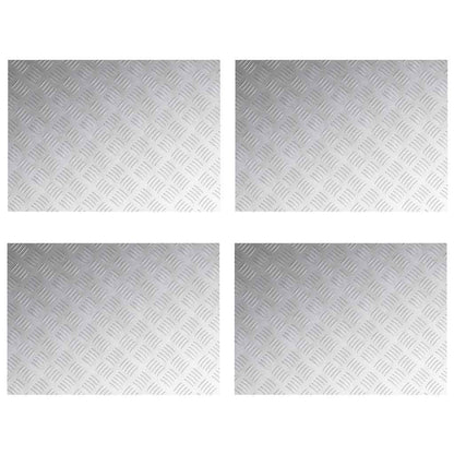 Trap Tread Rechthoekig 4 pcs Zilver 70 x 50 cm Aluminium