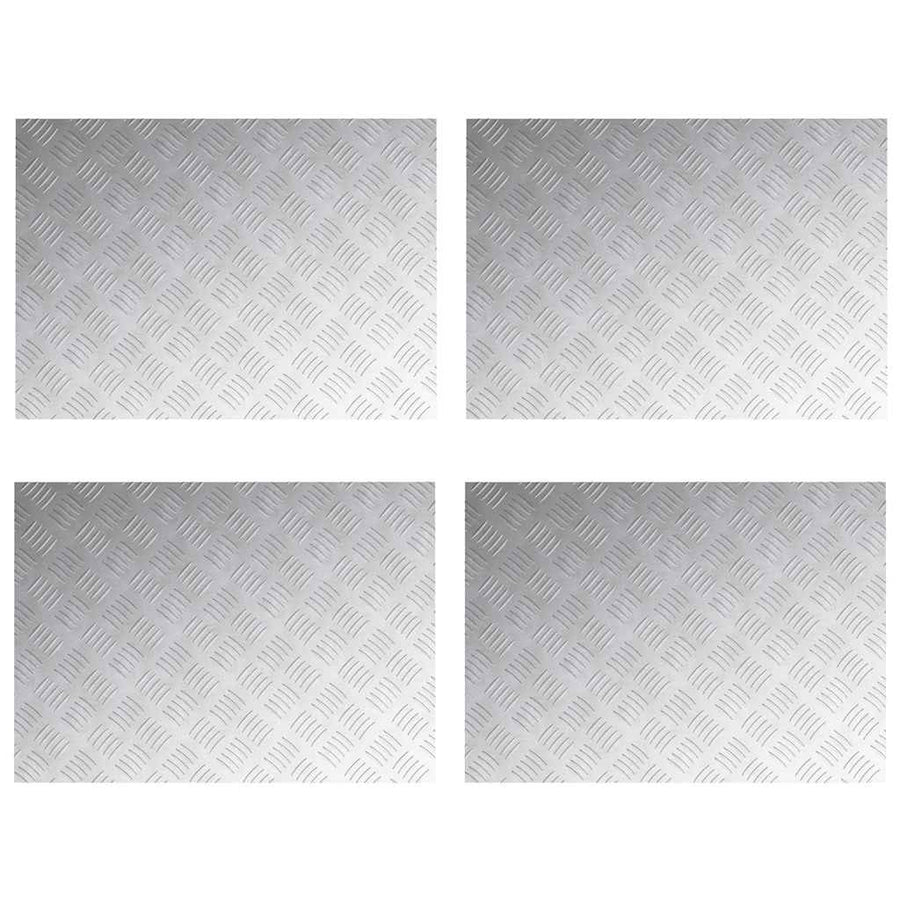 Trap Tread Rechthoekig 4 pcs Zilver 70 x 50 cm Aluminium