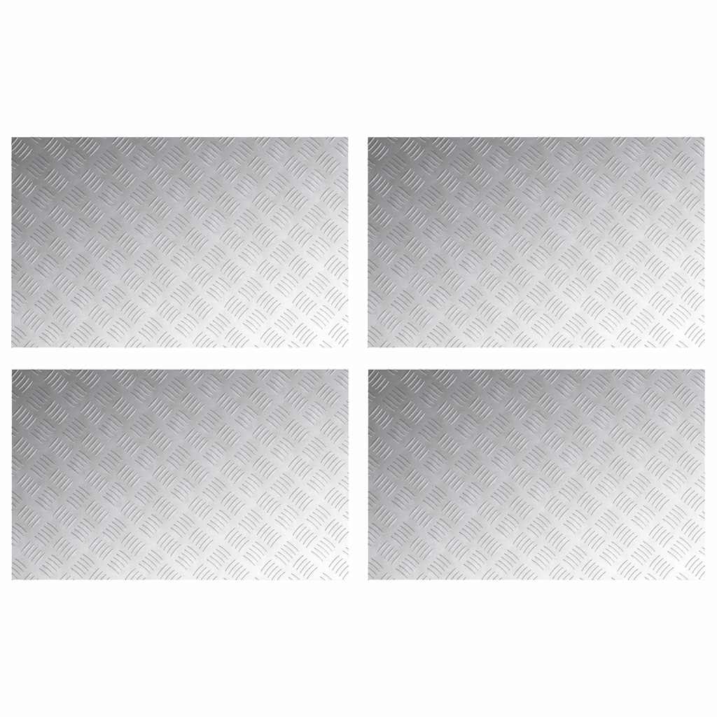 Trap Tread Rechthoekig 4 pcs Zilver 80 x 50 cm Aluminium
