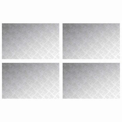 Trap Tread Rechthoekig 4 pcs Zilver 80 x 50 cm Aluminium