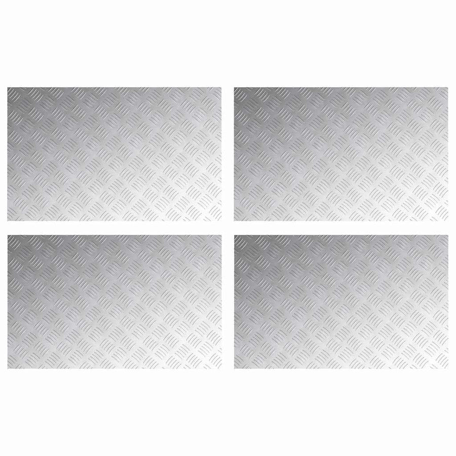 Trap Tread Rechthoekig 4 pcs Zilver 80 x 50 cm Aluminium