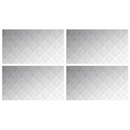 Trap Tread Rechthoekig 4 pcs Zilver 90 x 50 cm Aluminium