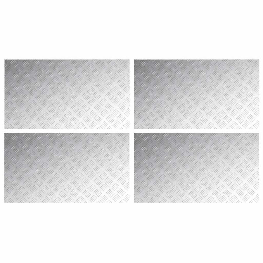 Trap Tread Rechthoekig 4 pcs Zilver 90 x 50 cm Aluminium