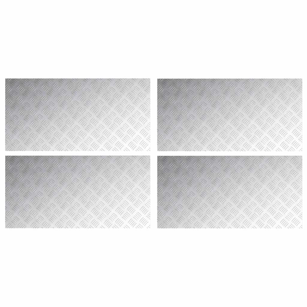 Trap Tread Rechthoekig 4 pcs Zilver 100 x 50 cm Aluminium