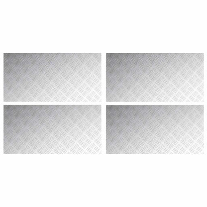 Trap Tread Rechthoekig 4 pcs Zilver 100 x 50 cm Aluminium