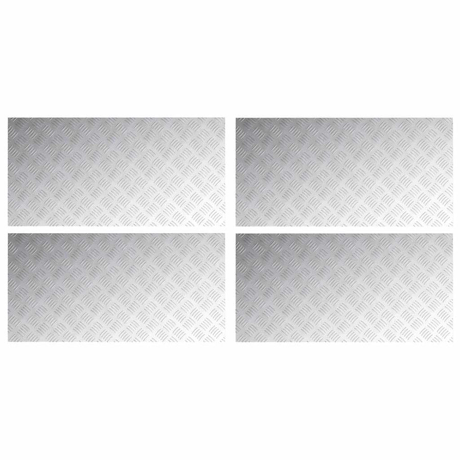 Trap Tread Rechthoekig 4 pcs Zilver 100 x 50 cm Aluminium