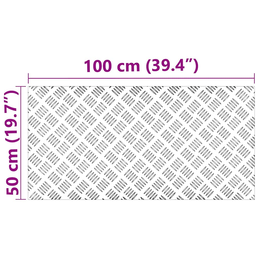 Trap Tread Rechthoekig 4 pcs Zilver 100 x 50 cm Aluminium