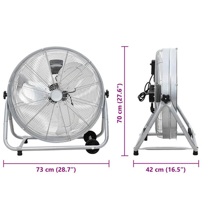 Trommelventilator met wiel Zilver 73 x 42 x 70 cm Aluminium