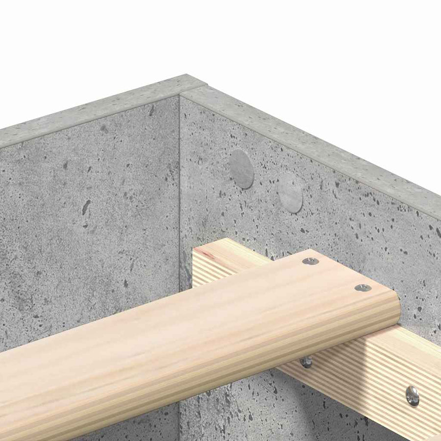 Bedframe Beton Grijs 203 x 93 x 25 cm Bewerkt hout
