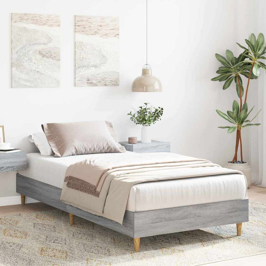 Bedframe Grijs Sonoma 203 x 93 x 25 cm Bewerkt hout