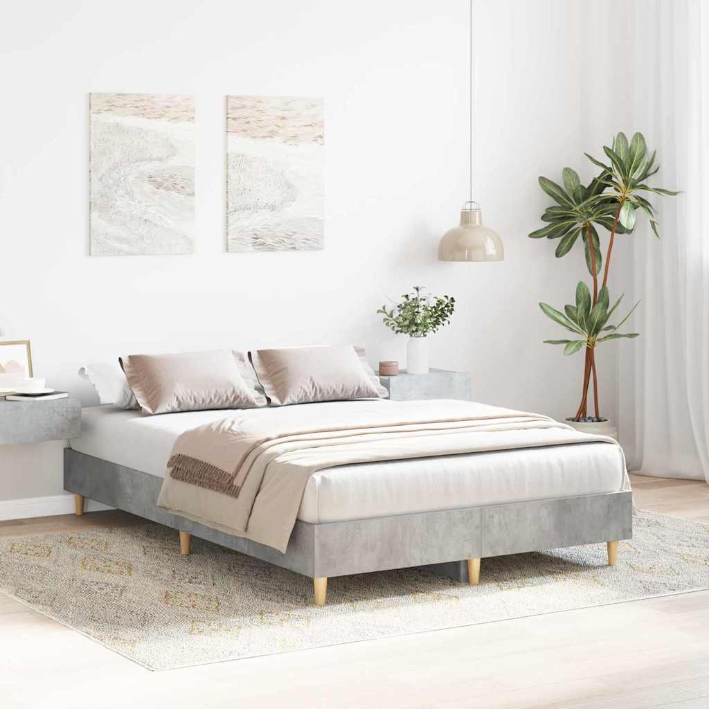 Bedframe Beton Grijs 193 x 123 x 25 cm Bewerkt hout