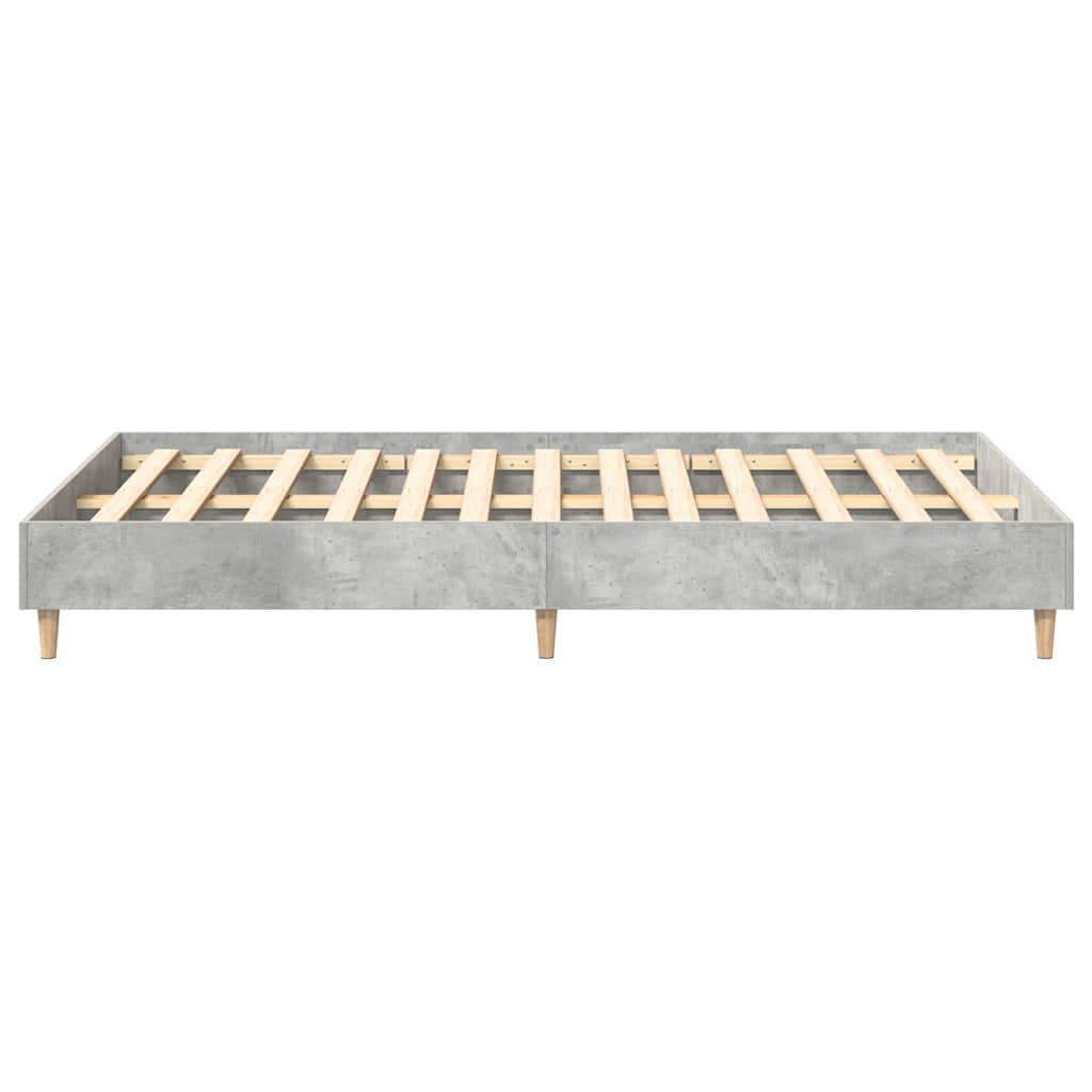 Bedframe Beton Grijs 193 x 123 x 25 cm Bewerkt hout