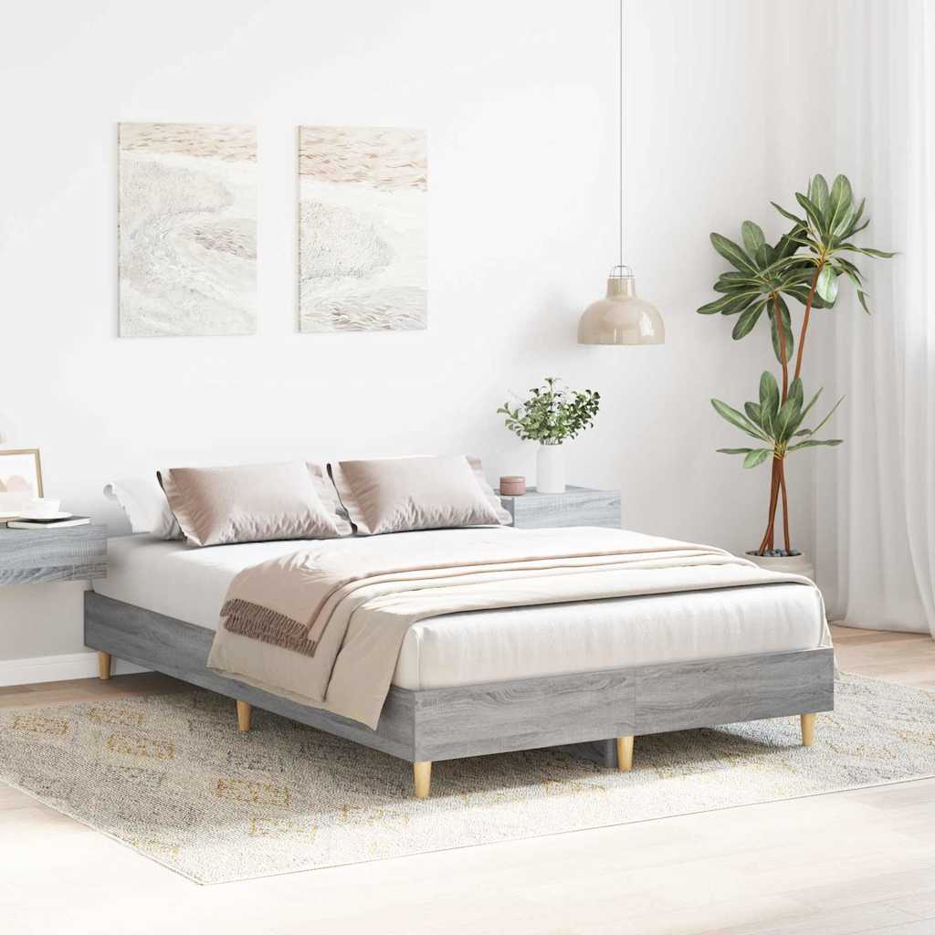 Bedframe Grijs Sonoma 193 x 123 x 25 cm Bewerkt hout