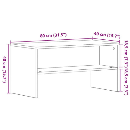 Tv-Meubel 80X40X40 Cm Spaanplaat Kleurig Zwart eiken