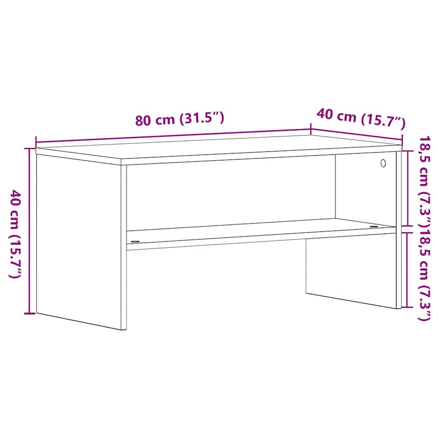 Tv-Meubel 80X40X40 Cm Spaanplaat Kleurig Zwart eiken