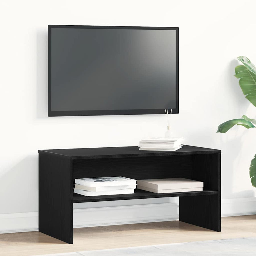 Tv-Meubel 80X40X40 Cm Spaanplaat Kleurig Zwart eiken